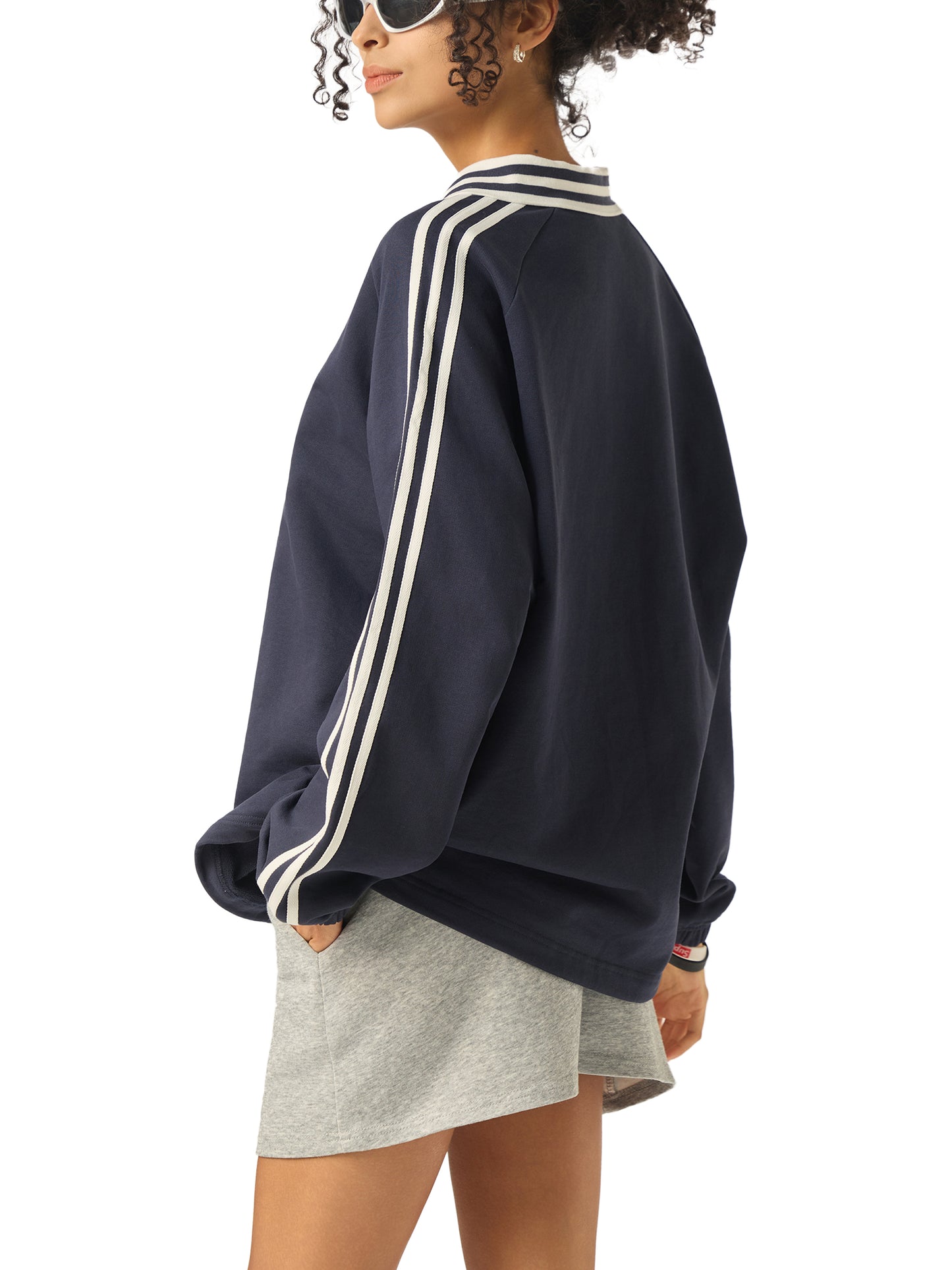 1994 Striped Collared Sweatshirt