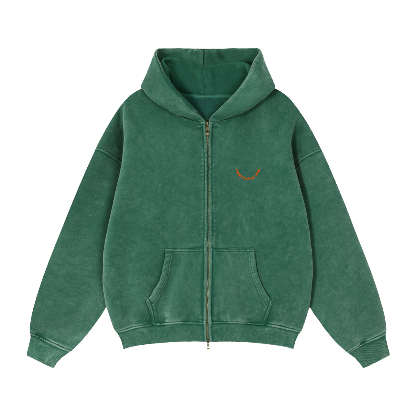 Steady Zip-Through Boxy Fleece Hoodie