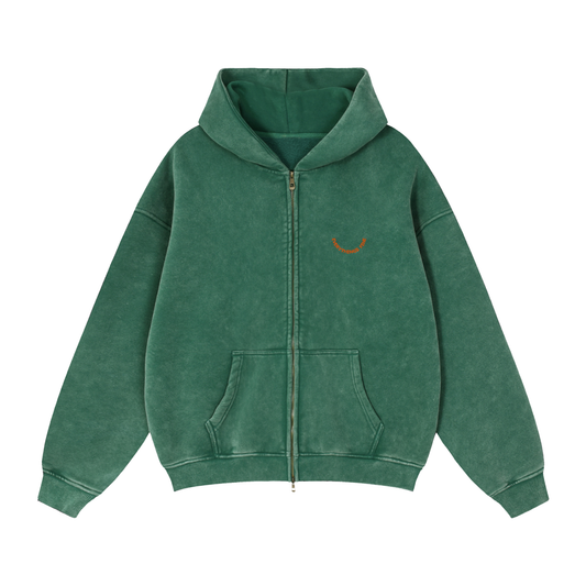Steady Zip-Through Boxy Fleece Hoodie