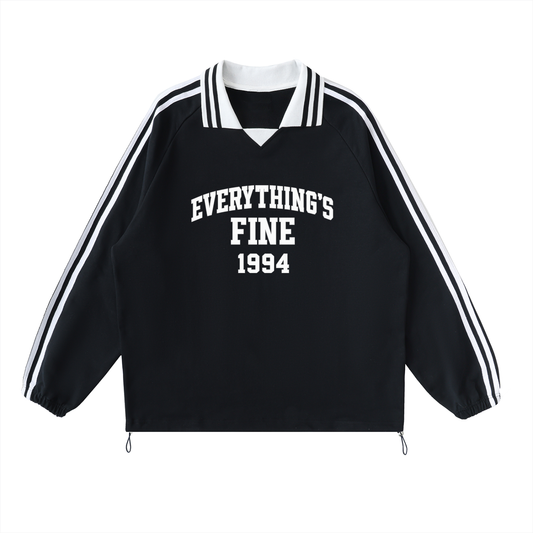 1994 Striped Collared Sweatshirt