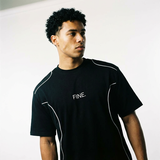 Fine. Contrast Piped Panel T-Shirt