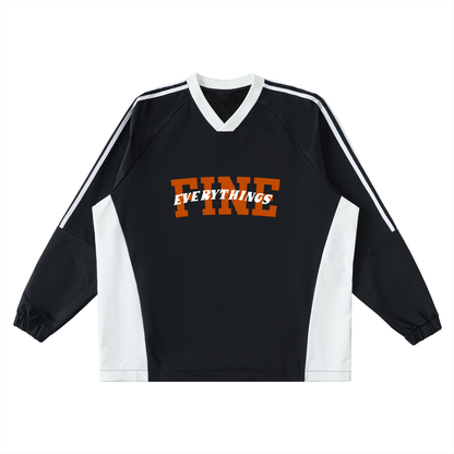 EverythingsFine Color-Block V-Neck Long-Sleeve T-Shirt