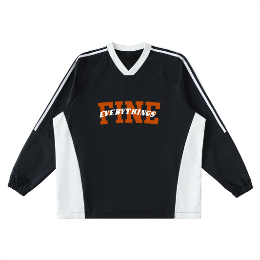 EverythingsFine Color-Block V-Neck Long-Sleeve T-Shirt