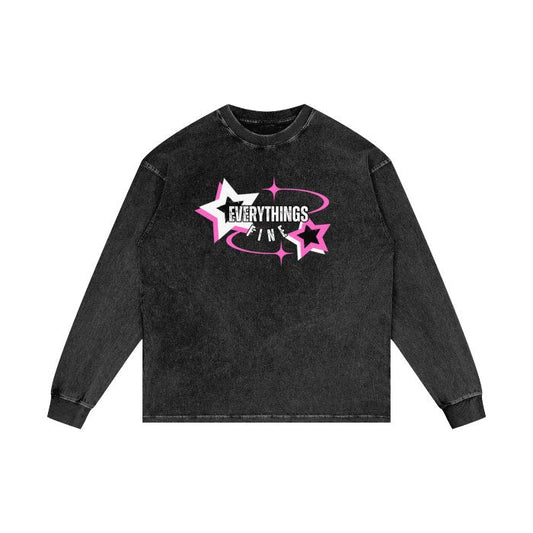 “Everybody Is A Star” Long Sleeve Tee (Black) - Everything's Fine