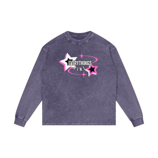 “Everybody Is A Star” Long Sleeve Tee (Purple) - Everything's Fine