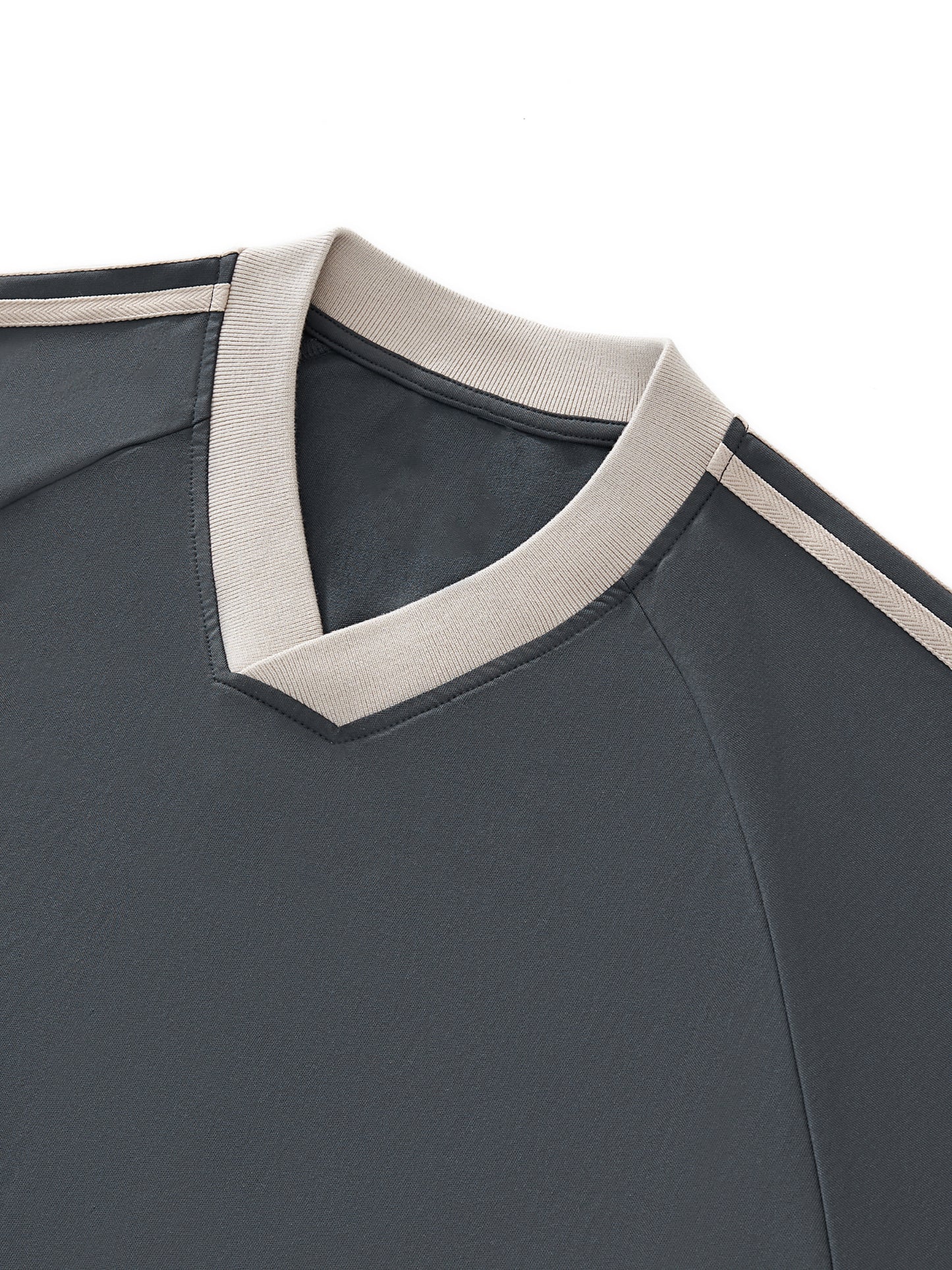 EverythingsFine Color-Block V-Neck Long-Sleeve T-Shirt