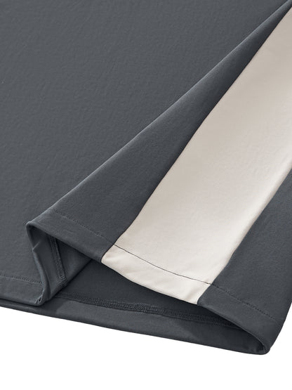 EverythingsFine Color-Block V-Neck Long-Sleeve T-Shirt