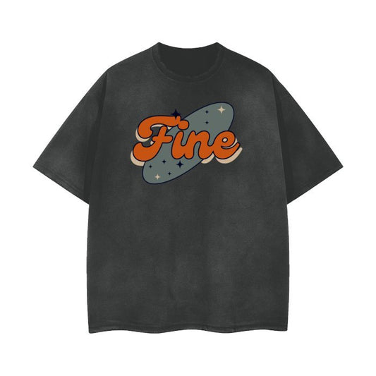 Retro Vintage Wash Frayed T-Shirt - Everything's Fine